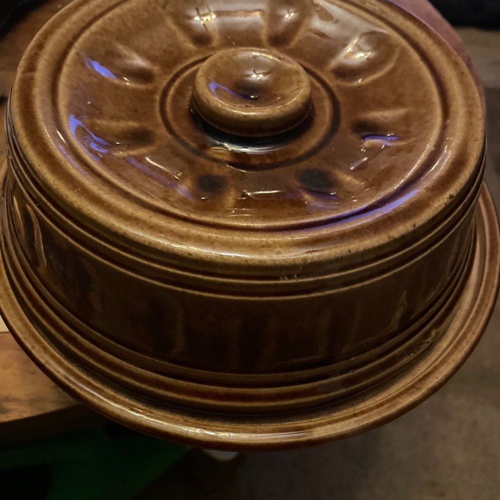 Vintage  brown stoneware casserole